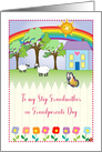 Step Grandmother, Grandparents Day, folk art theme card