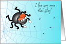 Spider Love, web, flies card