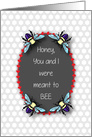 Love & Romance, bee theme, honeycomb card