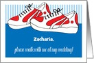 Custom Name Invitation, to Grandson, Walk, shoes card