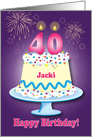 Custom Name Jacki, birthday, cake card