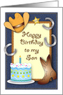Birthday for Son, from Incarcerated Dad, cowboy theme card