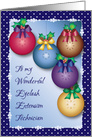 Christmas for Eyelash Extension Technician, Ornaments card