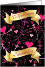 Valentine’s Day for Caregiver, Hearts, Banners card