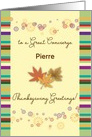 Custom Name, Thanksgiving for Concierge, Leaves card