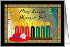 Red Hat Kwanzaa Blessings, Party, Candles card