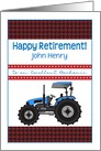 Custom Name Tractor Mechanic Retirement card