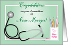 Congratulations on Promotion to Nurse Manager card