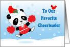 Christmas for Cheerleader, Panda, Snow card