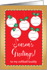 Season’s Greetings for Softball Buddy card