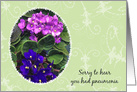 Get Well From Pneumonia, African Violets card