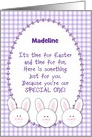 Custom Name Easter Gift Card, Bunnies card