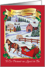 Co-Parent-in-Laws Christmas, Sleigh, Village card