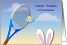 Easter for Grandson, Tennis Racquet, Bunny, Egg card