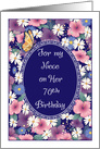 70th Birthday for Niece, Flowers, Butterfly card