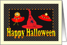 Happy Halloween Decorated Red Hats card