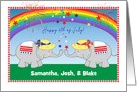 Custom 4th of July, for Kids, Rainbow, Elephants card