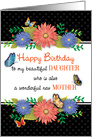 Happy Birthday for Daughter, New Mother, Flowers card
