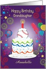 Custom Birthday for Granddaughter, Softball, Cake card
