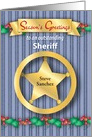 For Sheriff Season’s Greetings Custom Name, Star card