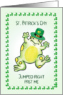 Belated St Patrick’s Day Jumping Frog card