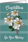 Belated Marriage Congratulations Poster Effect White Roses card