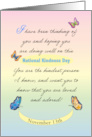 National Kindness Day Butterflies Text card