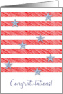 Congratulations Receiving Military Quilt Stars & Stripes card