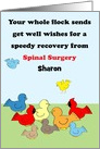 Custom Get Well Spinal Surgery Birds card