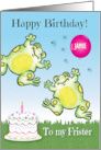 Custom Birthday For Frister Cake Frogs card