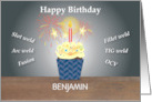 Custom Name Welder Birthday Cupcake card