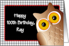 Owl Happy Birthday Ray card