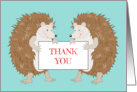 Hedgehogs Thank You Sign Helpful card