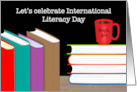 International Literacy Day Sept. 8th Books Coffee card