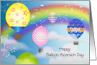 Happy Balloon Ascension Day January 9th Rainbow card