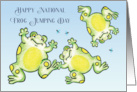Happy National Frog Jumping Day May 13th Cartoon card