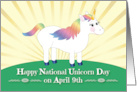 National Unicorn Day April 9th Sunburst card