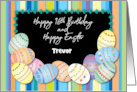 Custom Name Easter 16th Boy Birthday Eggs card