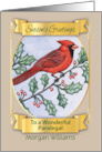 Custom Season’s Greetings Paralegal Cardinal Holly card