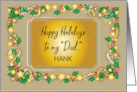 Custom Like a Dad Happy Holidays Holly Stars card