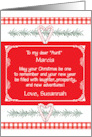 Christmas Custom Name Like an Aunt Candy Cane Hearts card