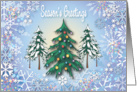 Season’s Greetings to Landscaper Trees Snowflakes card