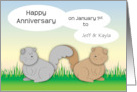 Custom Name Anniversary on Jan 1st New Year’s Day card