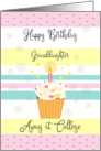 Granddaughter Birthday Away at College Cupcake card