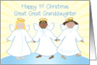 First Christmas Great Great Granddaughter Angels card