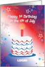 First Fourth of July Birthday Custom Name card