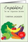 Custom Name Congratulations Registered Dietitian card