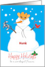 Custom Name Farrier Happy Holidays Cowboy Hat card