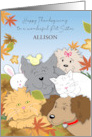 Custom Name Thanksgiving Pet Sitter Animals card