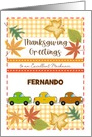 Car Mechanic Custom Name Thanksgiving Autumn Leaves card